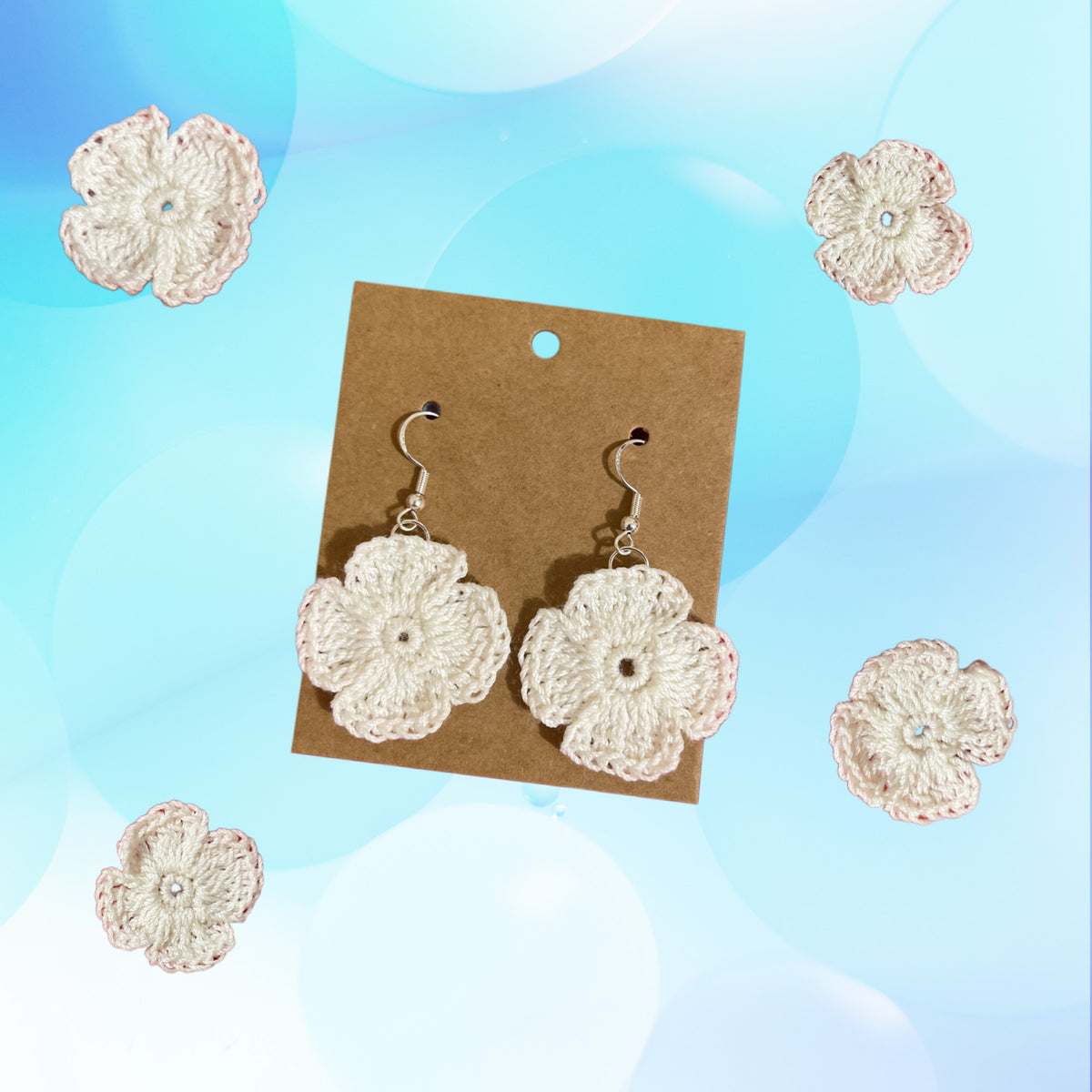 Sweet Spring Flower Crochet Earrings