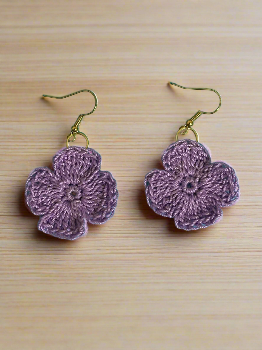 Sweet Spring Flower Crochet Earrings